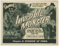 3b181 INVISIBLE MONSTER chapter 8 TC 1950 Manhattan crook murders for millions, Window of Peril!