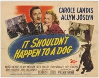 3b185 IT SHOULDN'T HAPPEN TO A DOG TC 1946 Carole Landis, Allyn Joslyn & Doberman pincer!