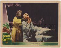 3b484 JUNGLE CAPTIVE LC 1945 Vicky Lane as the Ape Woman chokes Otto Kruger!