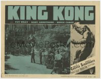 3b007 KING KONG LC #2 R1952 great image of Robert Armstrong & crew approaching island natives!