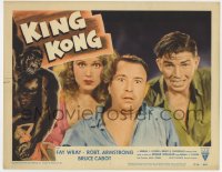 3b011 KING KONG LC #1 R1956 best close up of terrified Fay Wray, Robert Armstrong & Bruce Cabot!
