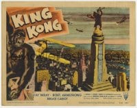 3b009 KING KONG LC #8 R1956 classic image of giant ape on Empire State Building, great border art!