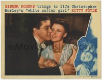 3b492 KITTY FOYLE LC 1940 romantic close up of white collar girl Ginger Rogers & Dennis Morgan!