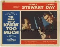3b503 MAN WHO KNEW TOO MUCH LC #3 1956 Hitchcock, James Stewart wrestling gun from Reggie Nalder!