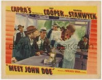 3b510 MEET JOHN DOE LC R1940s Sterling Holloway shows Gary Cooper & Walter Brennan a newspaper!