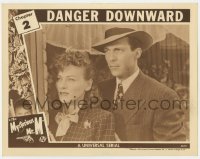 3b523 MYSTERIOUS MR M chapter 2 LC 1946 c/u of Pamela Blake & Dennis Moore, Danger Downward!