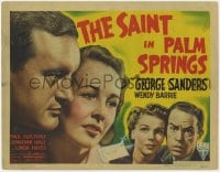 3b263 SAINT IN PALM SPRINGS TC 1941 detective George Sanders & Wendy Barrie, ultra rare!