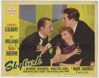 3b573 SKYLARK LC 1941 c/u of happy Claudette Colbert between Brian Aherne & Ray Milland!