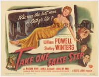 3b299 TAKE ONE FALSE STEP TC 1949 full-length art of sexy bad Shelley Winters, William Powell!