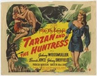 3b303 TARZAN & THE HUNTRESS TC 1947 art of Johnny Weissmuller, Brenda Joyce & Johnny Sheffield!