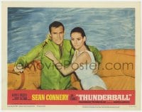 3b015 THUNDERBALL LC #4 1965 Sean Connery as James Bond & sexy Claudine Auger in life raft!