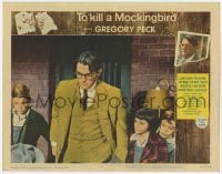 3b602 TO KILL A MOCKINGBIRD LC #1 1963 close up of worried Gregory Peck with Jem, Scout, and Dill!