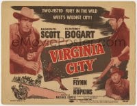 3b320 VIRGINIA CITY TC R1956 Errol Flynn, Humphrey Bogart & Randolph Scott, sexy Miriam Hopkins!