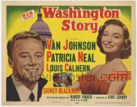 3b325 WASHINGTON STORY TC 1952 great image of Van Johnson & Patricia Neal at the U.S. Capitol!
