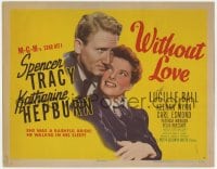 3b333 WITHOUT LOVE TC 1945 great romantic close up of Spencer Tracy & Katharine Hepburn!