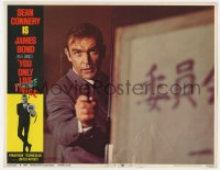 3b634 YOU ONLY LIVE TWICE LC #7 1967 great close up of Sean Connery as James Bond pointing gun!