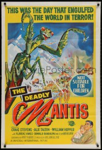 3c188 DEADLY MANTIS Aust 1sh 1957 classic art of giant insect attacking Washington D.C.!
