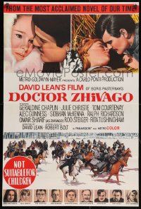 3c189 DOCTOR ZHIVAGO Aust 1sh 1966 art of Omar Sharif & Julie Christie, David Lean epic, rare!