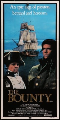 3c250 BOUNTY Aust daybill 1984 Mel Gibson, Anthony Hopkins, Laurence Olivier, Mutiny on the Bounty!