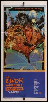 3c262 CARAVAN OF COURAGE Aust daybill 1984 An Ewok Adventure, Star Wars, art by Drew Struzan!