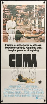 3c276 COMA Aust daybill 1977 Genevieve Bujold finds room full of coma patients in special harnesses