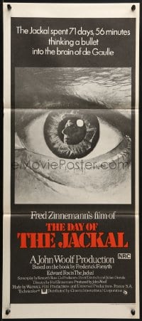 3c285 DAY OF THE JACKAL Aust daybill 1973 Fred Zinnemann assassination classic, killer Edward Fox!