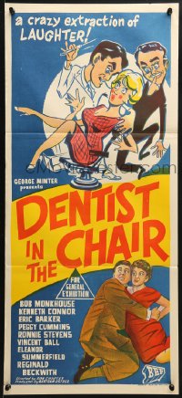 3c291 DENTIST IN THE CHAIR Aust daybill 1960 the Carry On Gang, Kenneth Connor, Peggy Cummins!