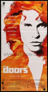3c296 DOORS Aust daybill 1991 cool image of Val Kilmer as Jim Morrison, directed by Oliver Stone!