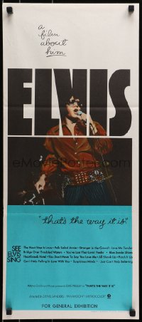 3c305 ELVIS: THAT'S THE WAY IT IS Aust daybill 1970 great image of Presley singing on stage!