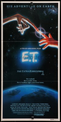 3c298 E.T. THE EXTRA TERRESTRIAL Aust daybill 1982 Steven Spielberg classic, John Alvin art!