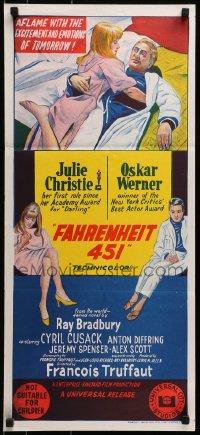 3c310 FAHRENHEIT 451 Aust daybill 1967 Francois Truffaut, Ray Bradbury, Christie, Werner!