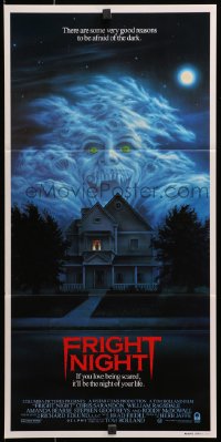 3c326 FRIGHT NIGHT Aust daybill 1985 Sarandon, McDowall, best classic horror art by Peter Mueller!
