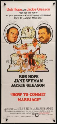 3c356 HOW TO COMMIT MARRIAGE Aust daybill 1970 Bob Hope, Jackie Gleason, sexy Tina Louise!