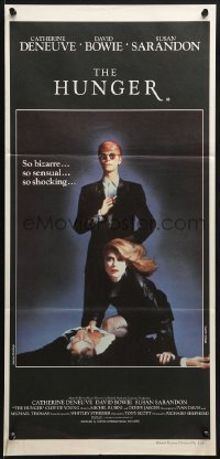 3c361 HUNGER Aust daybill 1983 vampire Catherine Deneuve & rocker David Bowie by Bourduge!