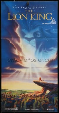 3c391 LION KING Aust daybill 1994 blue style, classic Disney African cartoon!