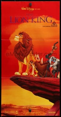 3c392 LION KING Aust daybill 1994 red style, classic Disney African cartoon!