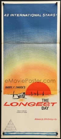 3c396 LONGEST DAY Aust daybill 1962 Zanuck's World War II D-Day movie with 42 international stars!
