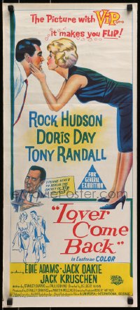 3c398 LOVER COME BACK Aust daybill 1961 Rock Hudson, Doris Day, Tony Randall, Edie Adams, Kack Kruschen!