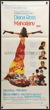 3c402 MAHOGANY Aust daybill 1975 art of Diana Ross, Billy Dee Williams, Anthony Perkins & Aumont!