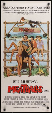 3c411 MEATBALLS Aust daybill 1979 Ivan Reitman, Morgan Kane art of Bill Murray & sexy summer camp girls!