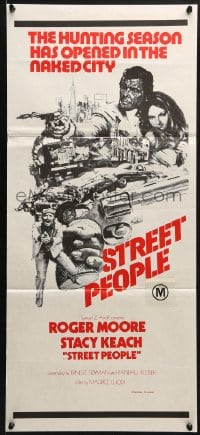 3c513 STREET PEOPLE Aust daybill 1976 Maurizio Lucidi's Gli Esecutori, Roger Moore & Stacy Keach!
