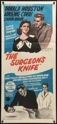 3c517 SURGEON'S KNIFE Aust daybill 1957 knife edged tension, thrilling suspense!, Donald Huston!