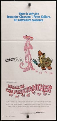3c541 TRAIL OF THE PINK PANTHER Aust daybill 1982 Peter Sellers, Blake Edwards, cool cartoon art!