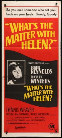 3c566 WHAT'S THE MATTER WITH HELEN Aust daybill 1971 Debbie Reynolds, Shelley Winters, horror!