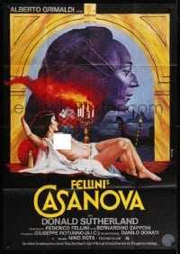 3c596 FELLINI'S CASANOVA German 33x47 1977 Il Casanova di Federico Fellini, sexy Peltzer art!