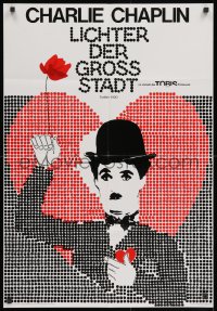 3c720 CITY LIGHTS German R1970 Charlie Chaplin as the Tramp, classic boxing comedy, Herm art!
