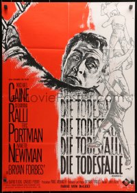 3c738 DEADFALL German 1968 cool close-up of Michael Caine, different black title design!