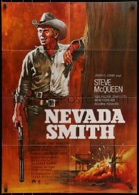 3c875 NEVADA SMITH German R1972 really cool different Peltzer artwork of Steve McQueen w/rifle!