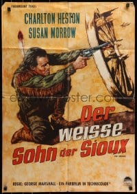3c908 SAVAGE German 1953 Susan Morrow, Goetze art of Native American Charlton Heston!
