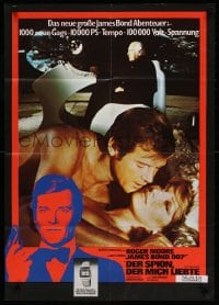 3c924 SPY WHO LOVED ME German 1977 cast image of Roger Moore as James Bond, Barbara Bach, Jurgens!